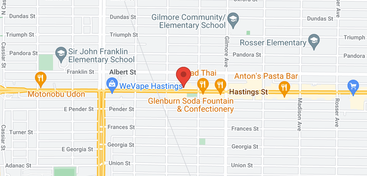 map of 101 3961 HASTINGS STREET